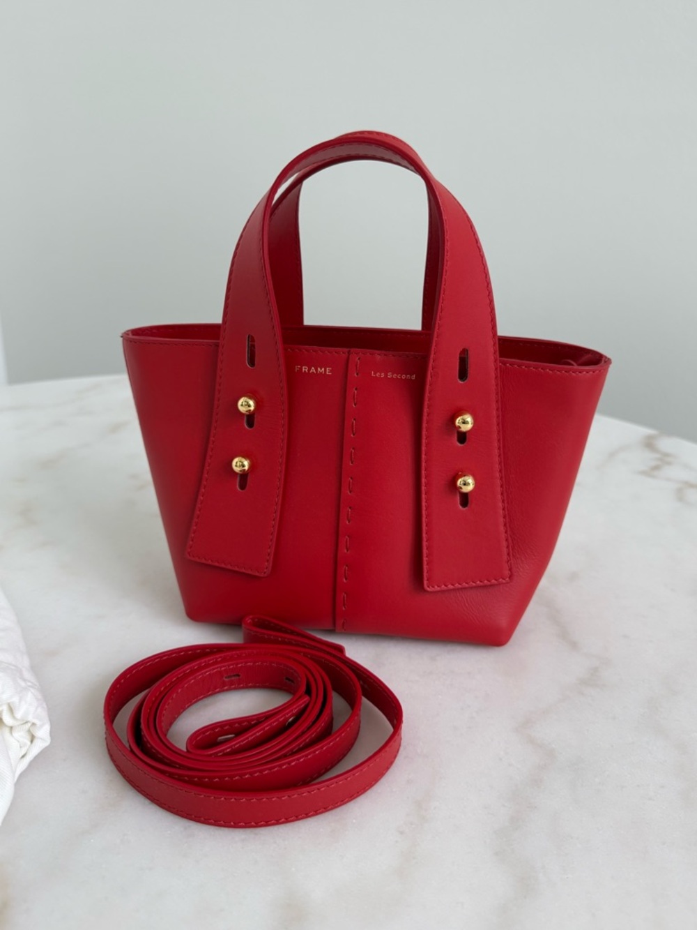 FRAME Les Second Mini Leather Bag Red Crossbody NEW With Tags